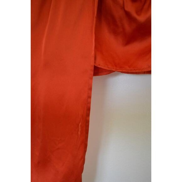 By Anthropologie Mock-Neck Draped Silk Dress Paprika Size 10 - Picture 7 of 11